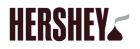 Hershey Company logo with Hershey kiss image at end of logo in chocolate brown