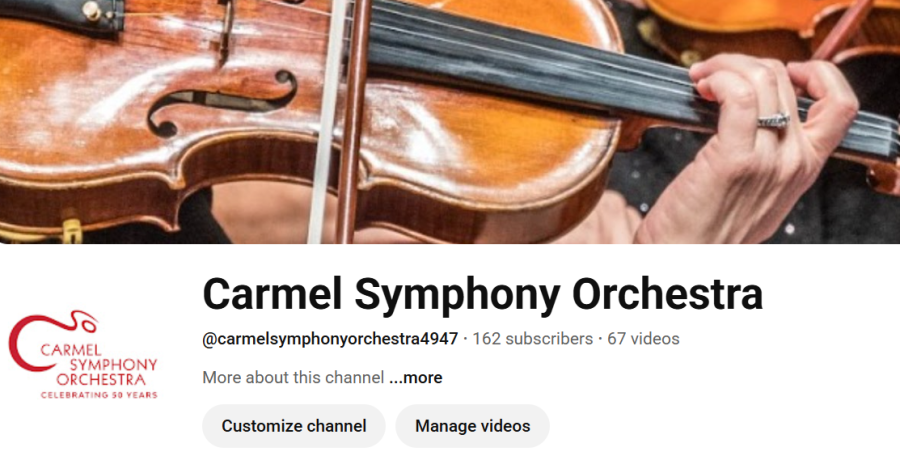 close up of hands playing on violin with CSO YouTube page title wording