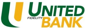 United Fidelity Bank logo in green and gold colors