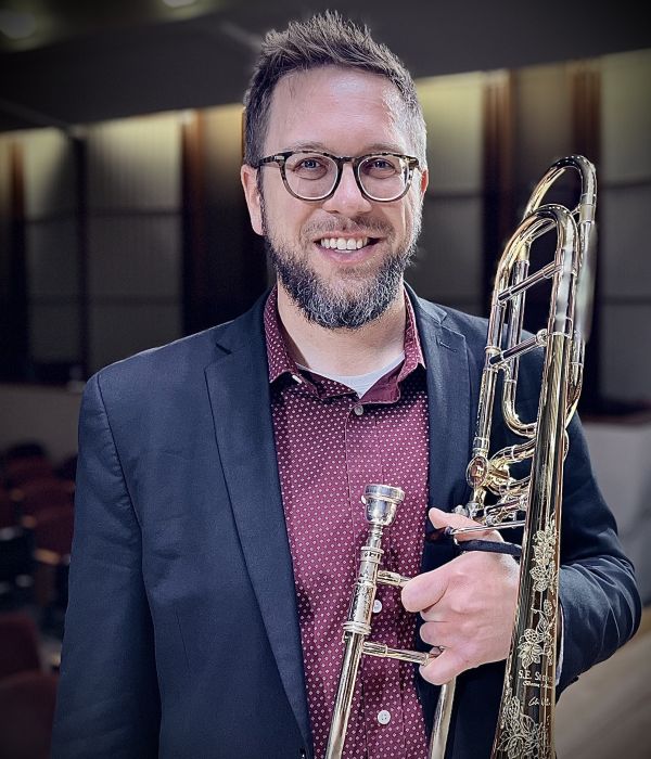 Portrait of Principal ​Trombone musician Chris Van Hof