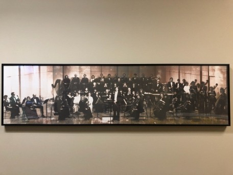 Historic sepia tone photo of the 1976 Carmel Symphony Orchestra at their first concert after official incorporation as a non profit organization.