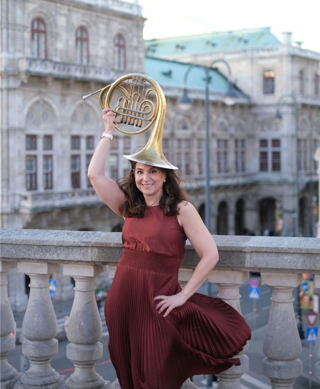 Portrait of French Horn musician Sharon Weyser