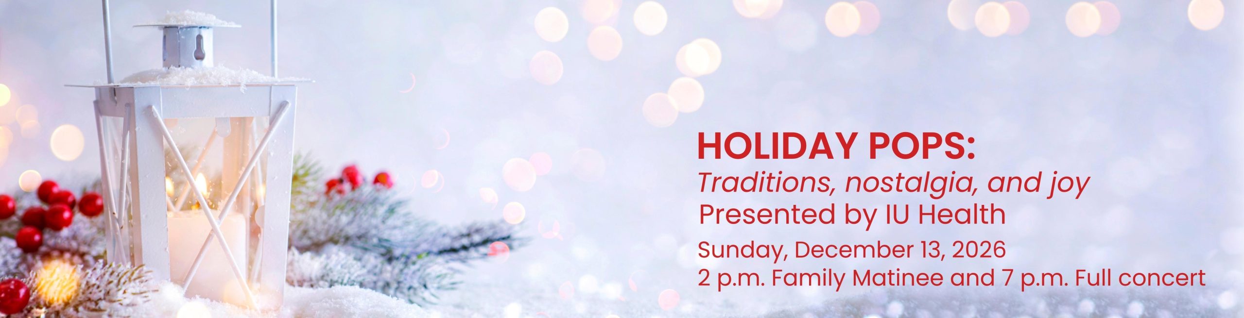 winter backdrop with white lantern for Holiday Pops 2026 concert