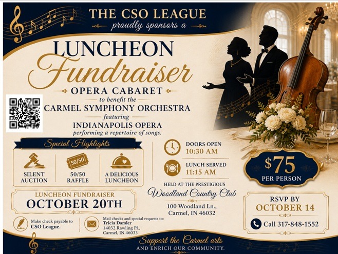Postcard marketing piece for CSO League fundraiser Opera Cabaret