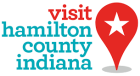 Visit Hamilton County logo in turquoise, red and white
