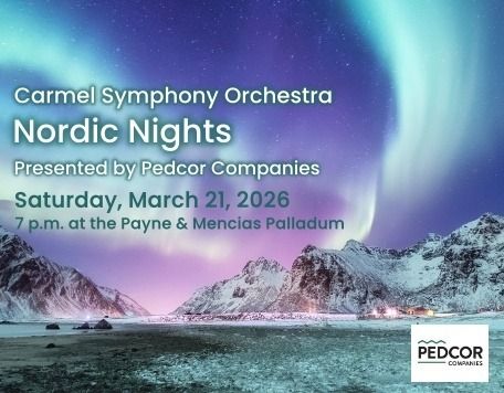 Aurora borealis on the Lofoten islands, Norway. Green northern lights above mountains. Night winter landscape with aurora. Natural background in the Norway with words CSO Nordic Nights 