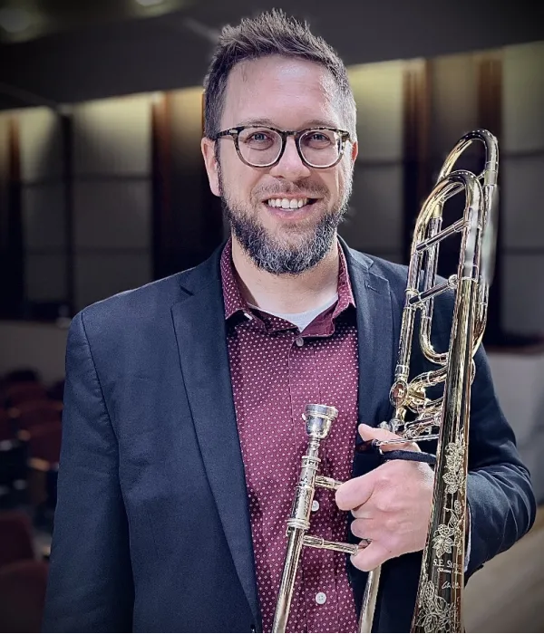 Portrait of Principal ​Trombone musician Chris Van Hof