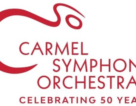 Carmel Symphony Orchestra Celebrating 50 Years - red words on white background